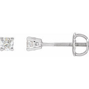 14k White 1/4 Ctw Natural Diamond Stud Earrings