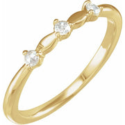 14K Yellow 1/10 CTW Rose-Cut Natural Diamond Stackable Ring