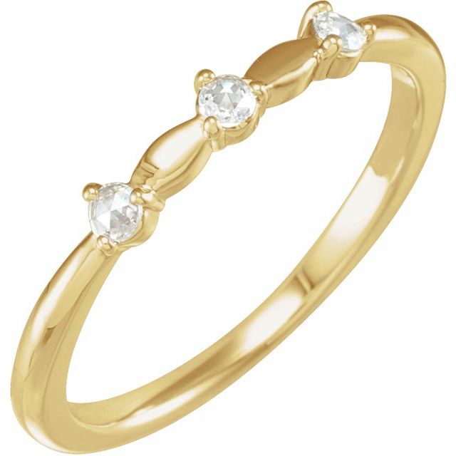14K Yellow 1/10 CTW Rose-Cut Natural Diamond Stackable Ring