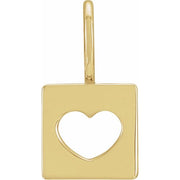 14K Yellow 14.97x8 mm Pierced Heart Charm/Pendant