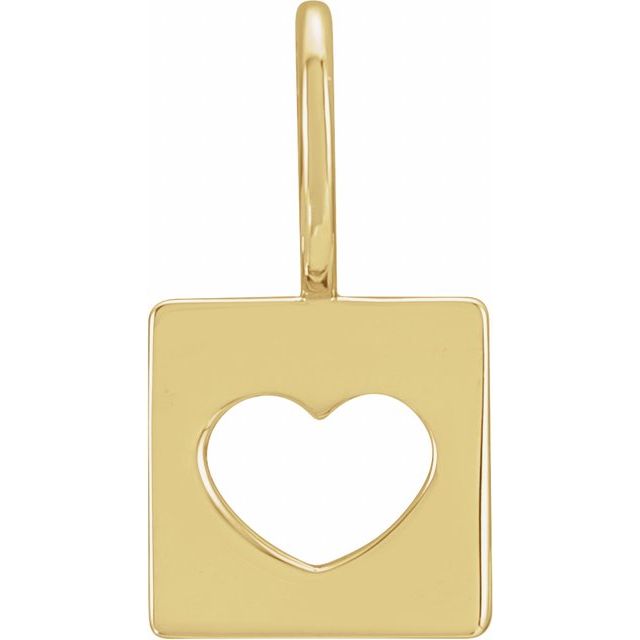 14K Yellow 14.97x8 mm Pierced Heart Charm/Pendant