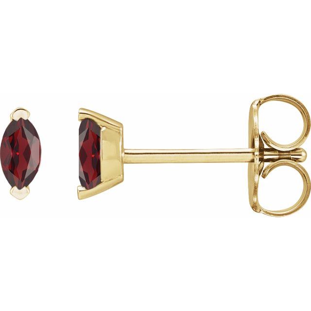 14K Yellow Natural Mozambique Garnet Earrings