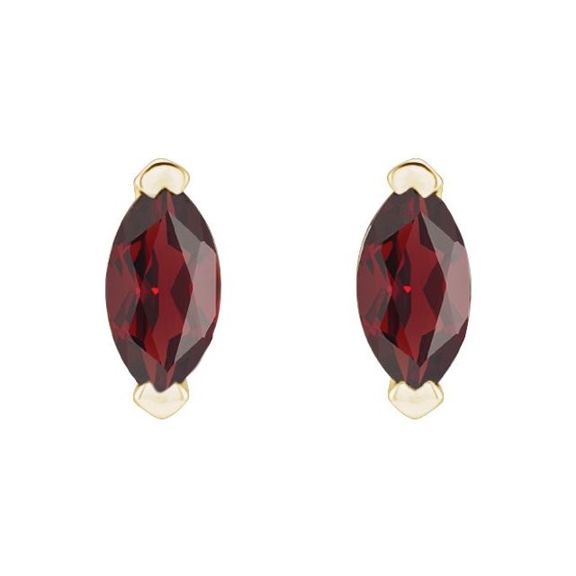14K Yellow Natural Mozambique Garnet Earrings