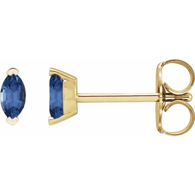 14K Yellow Natural Tanzanite Earrings