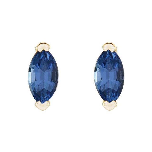 14K Yellow Natural Tanzanite Earrings
