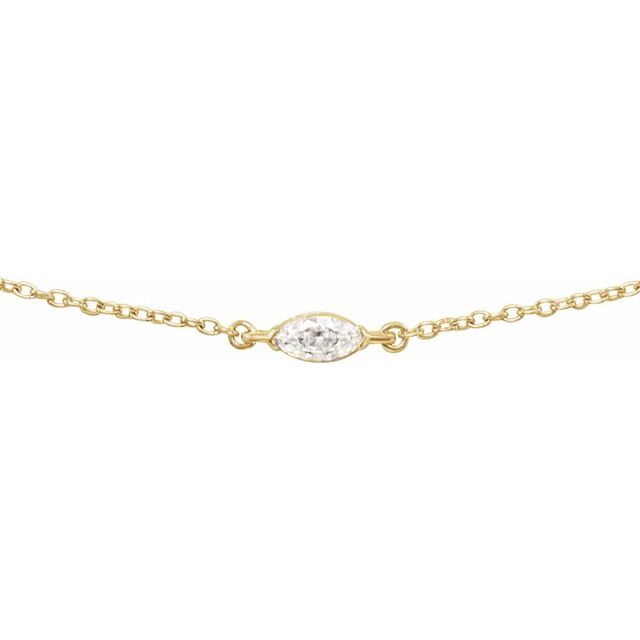 14K Yellow 1/4 CT Lab-Grown Diamond 16-18' Necklace