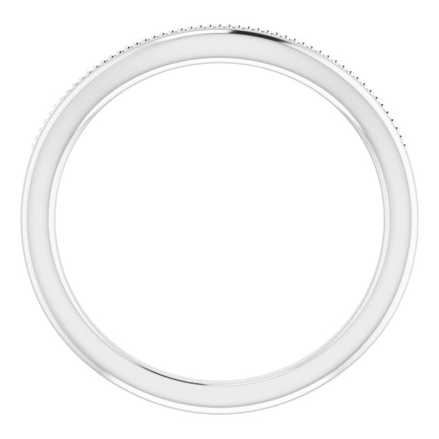 14k White Band For 7 Mm Round Ring