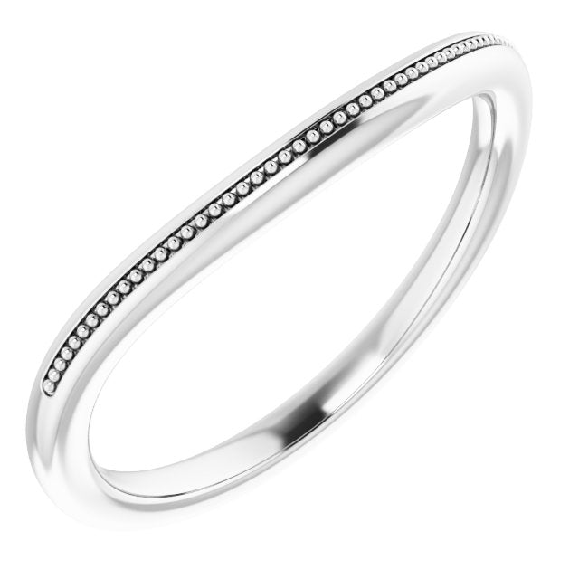 14k White Band For 7 Mm Round Ring