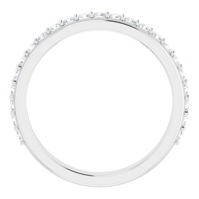 14k White 1/4 Ctw Natural Diamond Matching Band
