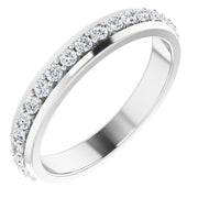 14k White 1/4 Ctw Natural Diamond Matching Band