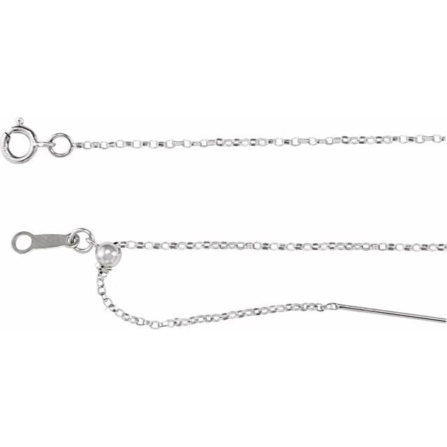 Sterling Silver 1 mm Adjustable Threader Rolo 16-22' Chain