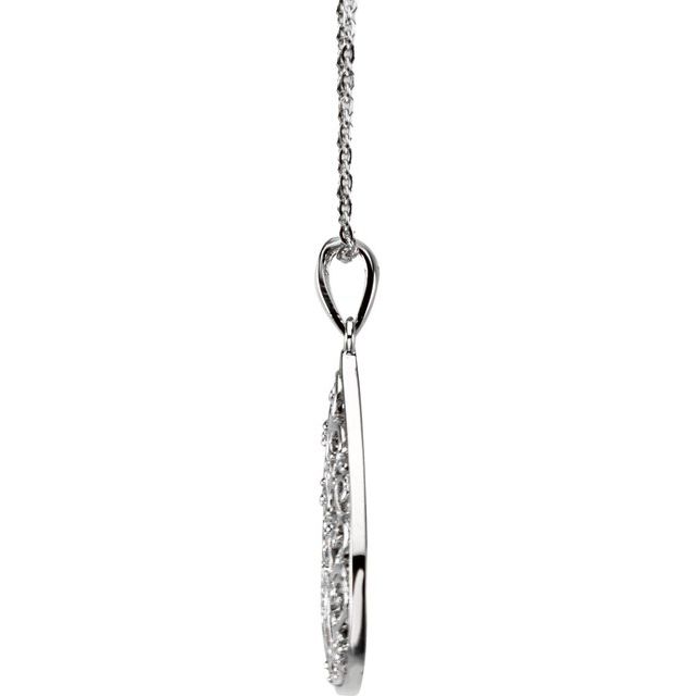 Sterling Silver Imitation White Cubic Zirconia Tear of Sympathy 18' Necklace