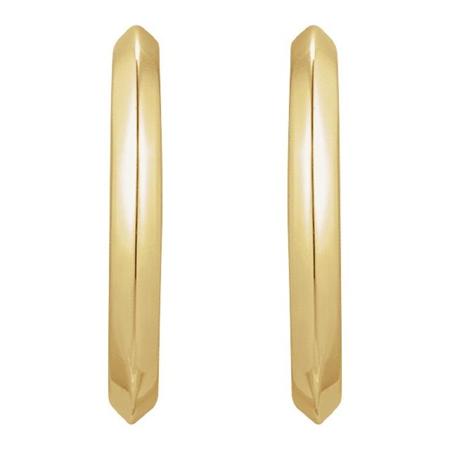 14K Yellow Knife-Edge 15 mm Hoop Earrings