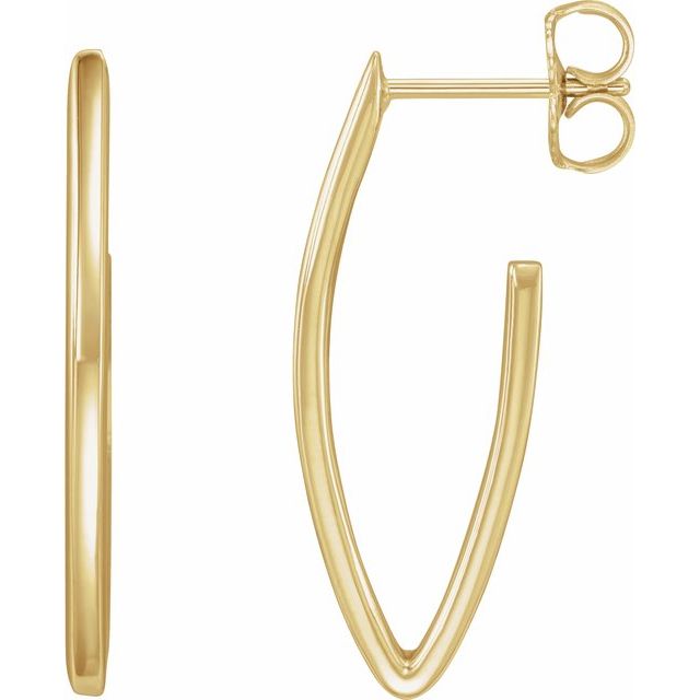 14K Yellow Geometric 26 mm Hoop Earrings