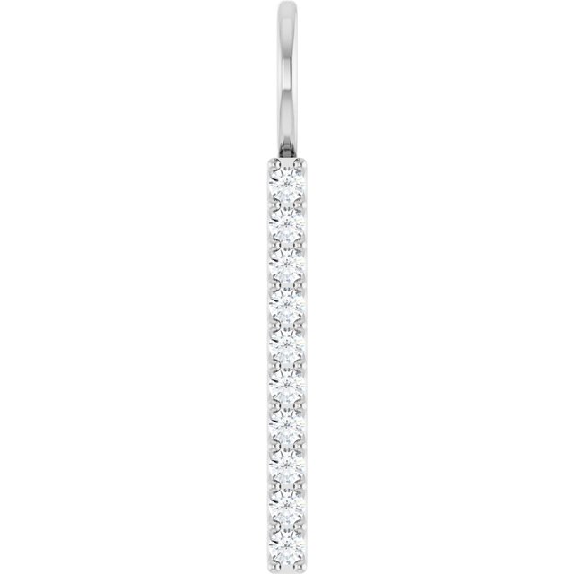 14K White 1/6 CTW Lab-Grown Diamond Bar Charm/Pendant