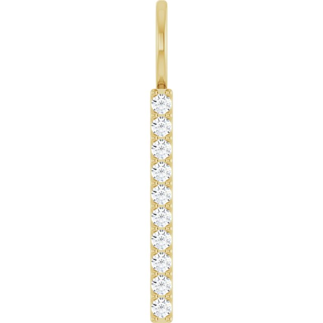14K Yellow 1/6 CTW Natural Diamond Bar Charm/Pendant