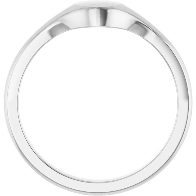 Sterling Silver Round Petite Signet Ring