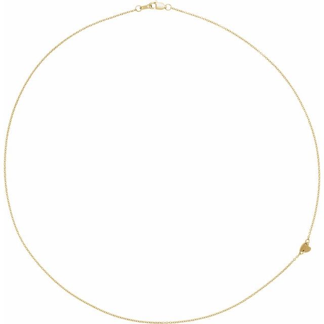 14K Yellow Sideways Off-Center Heart 18' Necklace