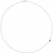 Sterling Silver Sideways Off-Center Heart 18' Necklace