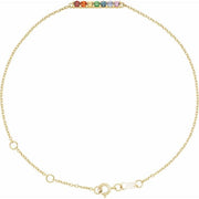 14K Yellow Natural Multi-Gemstone Bar 6 1/2-7 1/2' Bracelet