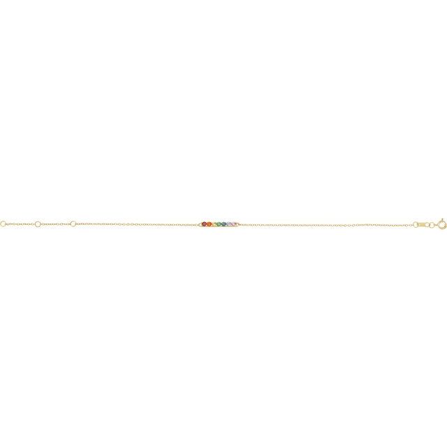 14K Yellow Natural Multi-Gemstone Bar 6 1/2-7 1/2' Bracelet