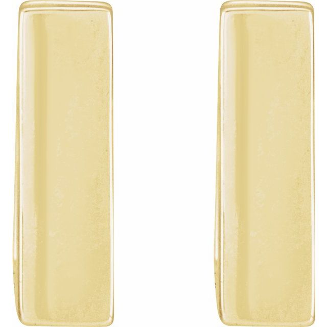 14K Yellow Square Hinged 10 mm Huggie Hoop Earrings