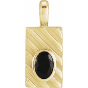 14K Yellow Natural Black Onyx Pendant