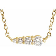 14K Yellow 1/10 CTW Natural Diamond Graduated 16' Necklace