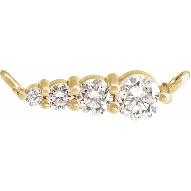 14K Yellow 1/10 CTW Natural Diamond Graduated Necklace Center