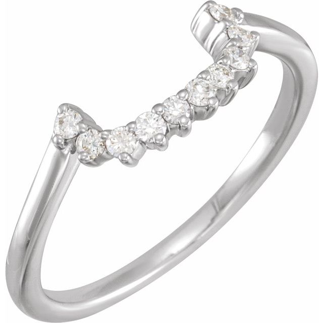 14K White 1/6 CTW Natural Diamond Matching Band