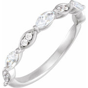 14K White 1/2 CTW Natural Diamond Anniversary Band