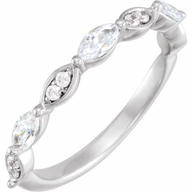 14K White 1/2 CTW Natural Diamond Anniversary Band