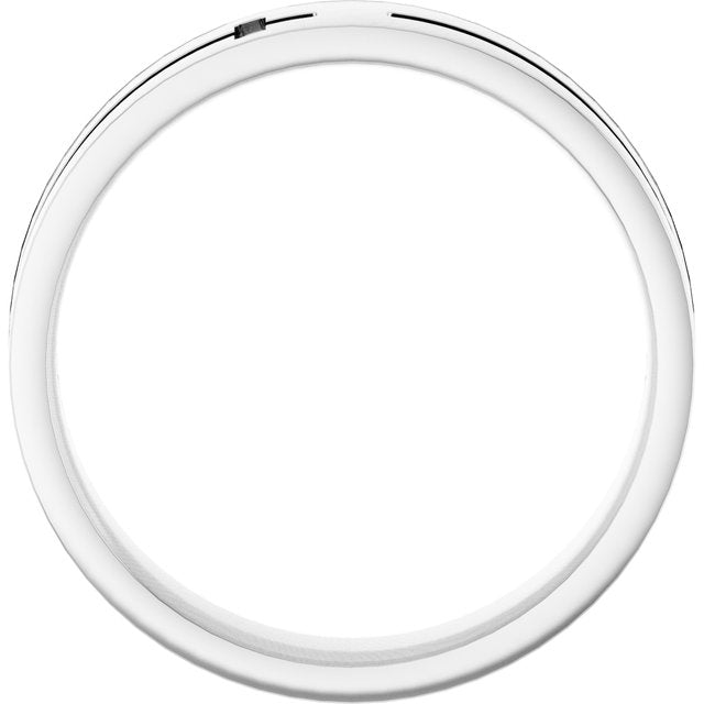 14K White 6 mm Cross Band Size 12.5