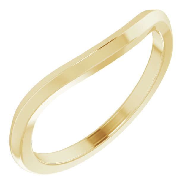 14K Yellow Band for 6x4 mm Emerald Ring