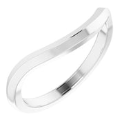 14K White Band for 9.4 mm Round Ring