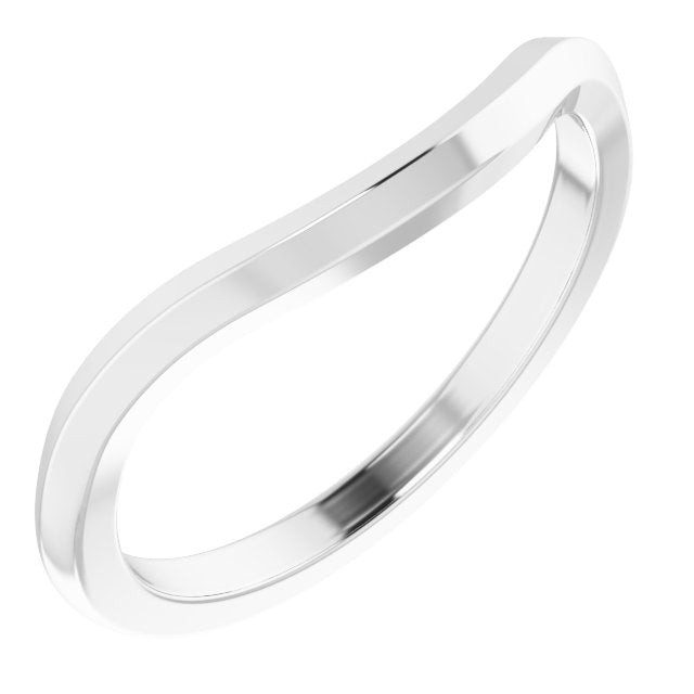 14K White Band for 7x5 mm Emerald Ring