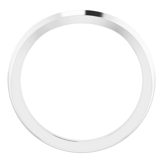 14K White Band for 7x5 mm Emerald Ring