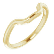 14K Yellow Band for 9x7 mm Emerald Ring