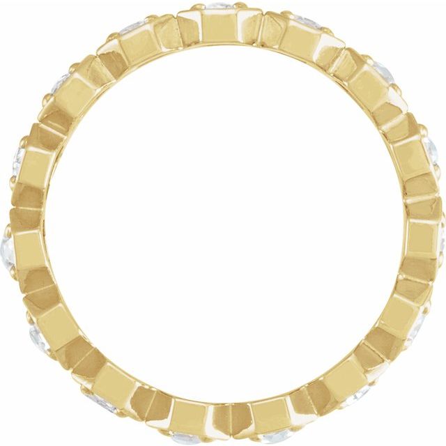 14K Yellow 1/2 CTW Natural Rose-Cut Diamond Eternity Band Size 7
