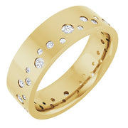 14k Yellow 3/8 Ctw Natural Diamond Band Size 7