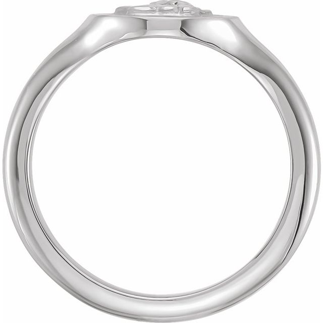 14K White Cherub Angel Pinky Ring