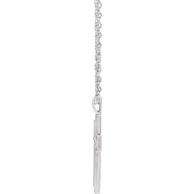 Sterling Silver Textured Cross 18' Necklace