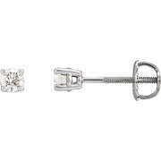 14k White 1/3 Ctw Natural Diamond Stud Earrings