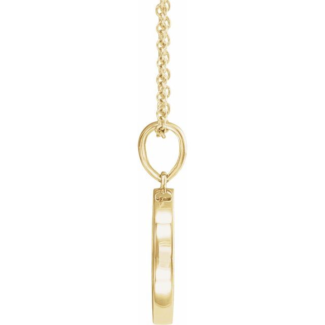 14K Yellow Natural Multi-Gemstone Petite Moon & Star 18' Necklace