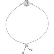 Sterling Silver  Aphrodite and Venus Coin Bolo 9.5' Bracelet