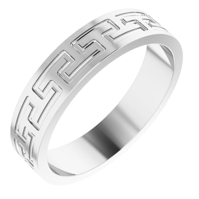 Sterling Silver 5 mm Greek Key Band