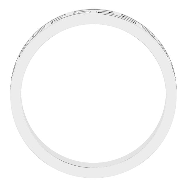 14K White 5 mm Greek Key Band