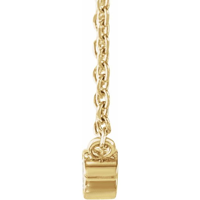 14K Yellow .015 CT Natural Diamond Solitaire 16-18' Necklace
