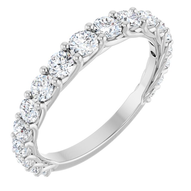 14K White 1 CTW Natural Diamond Matching Band
