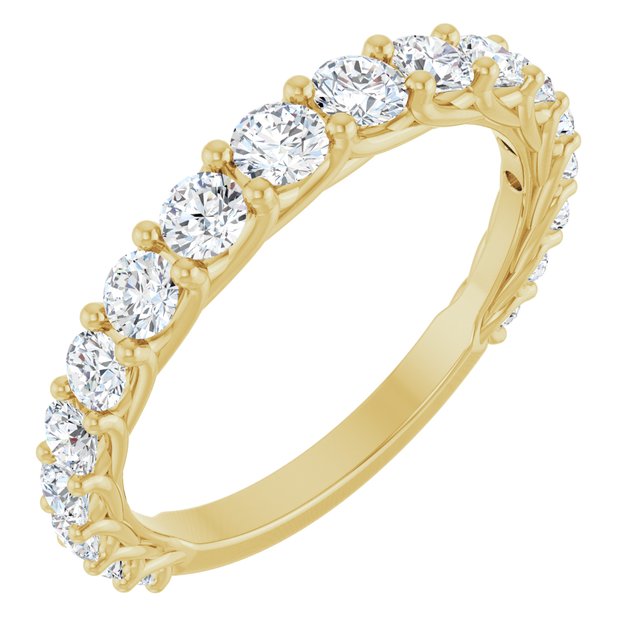 14k Yellow 1 Ctw Natural Diamond Matching Band
